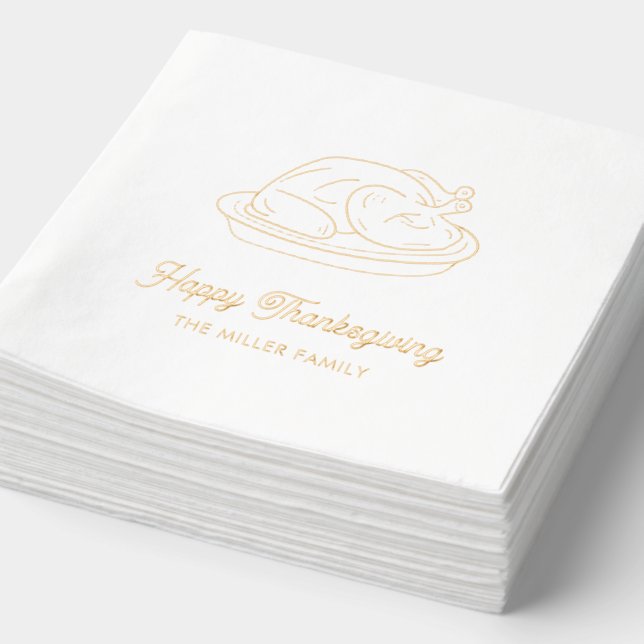 Bon thanksgiving sur mesure Gold Foil Turquie Napl (Détail)