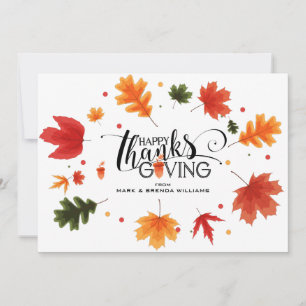 Bon thanksgiving typographie Cadre feuille Merci