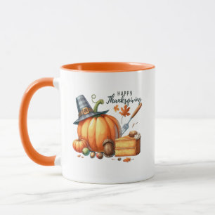 Bon thanksgiving Wordart Citrouille Mug