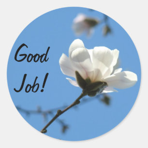 Bon travail! autocollants Ciel bleu blanc Fleur Ma