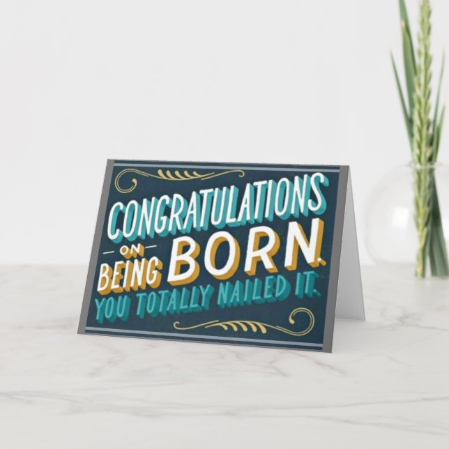 BON TRAVAIL ET HEUREUX **60e** Carte d'anniversair (Devant)
