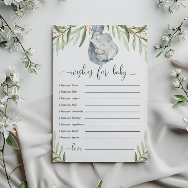 Bon voeux pour la carte d'éléphant neutre pour le  (Créateur téléchargé)