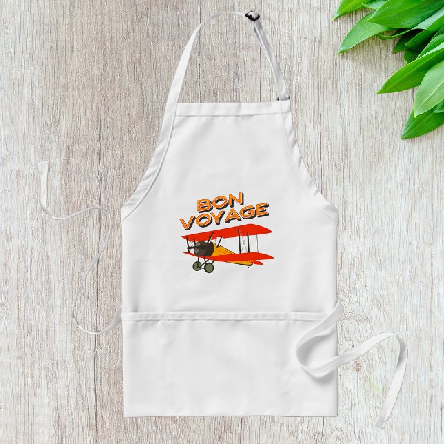 Bon Voyage Biplane Vintages Flugzeug Schürze (Von Creator hochgeladen)