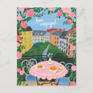 BON VOYAGE Blume Terrace Tea Time Paris Postkarte