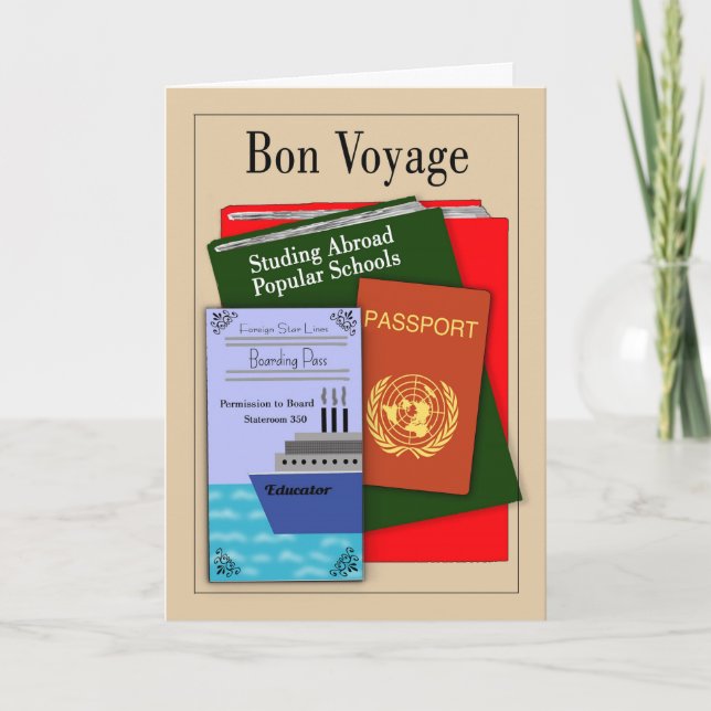 Bon Voyage Étude à l'étranger Carte (Devant)