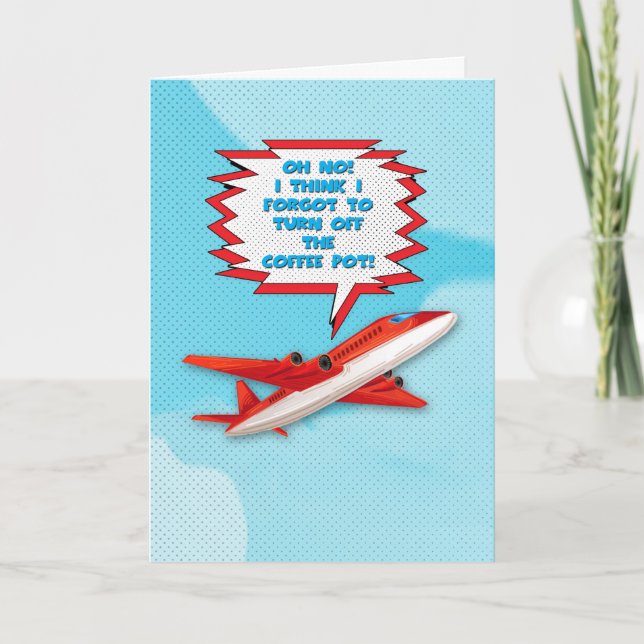 Bon Voyage Genießen Urlaub Flugzeug in Sky Karte (Vorderseite)
