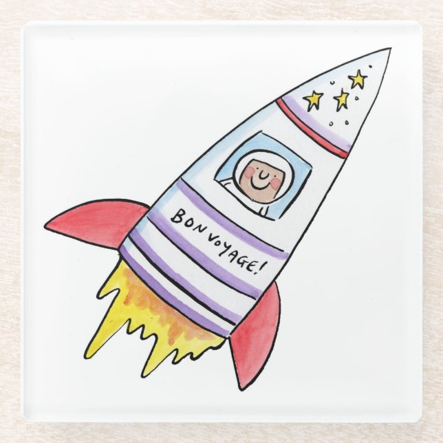 Bon Voyage Glasuntersetzer (Vorderseite)