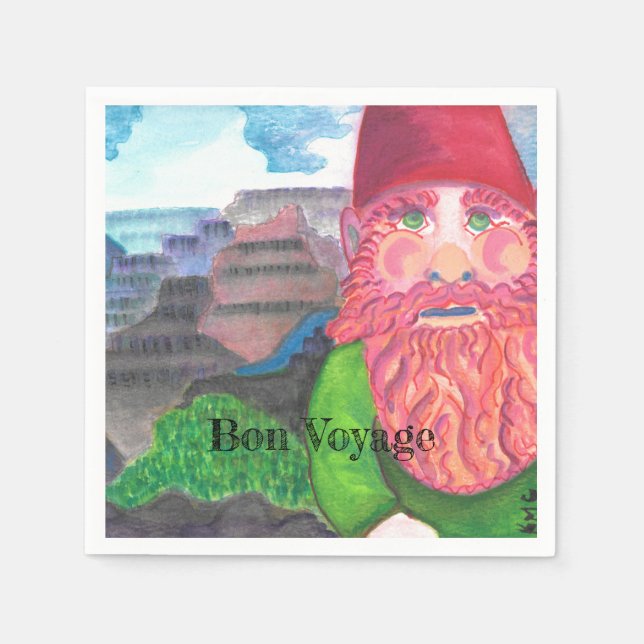 Bon Voyage Gnome Serviette (Vorderseite)