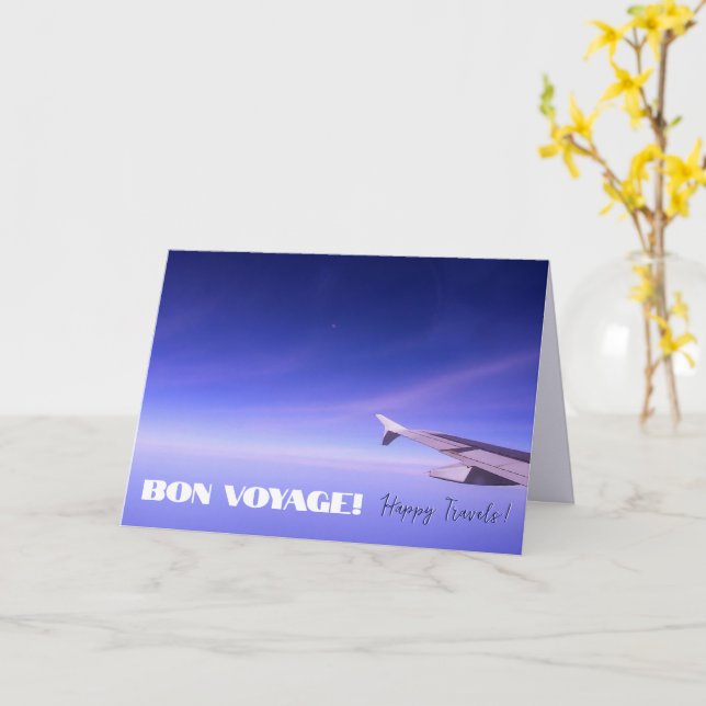 Bon Voyage Happy Travel wünscht Karte (Gelbe Blume)