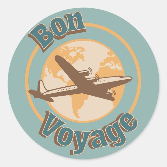 Bon Voyage Lassen Sie uns das Weltdesign bereisen Runder Aufkleber (Vorderseite)