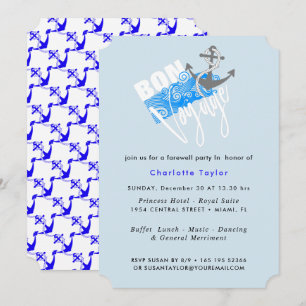 Bon Voyage Nautical Farewell Party Invitation