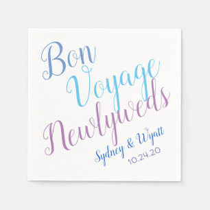 Bon Voyage Newlyweds Personalisiertes Party Napkin Serviette
