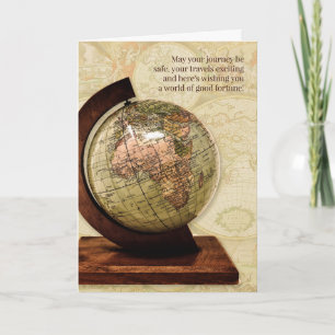 Bon Voyage Old World Globe Carte Vintage