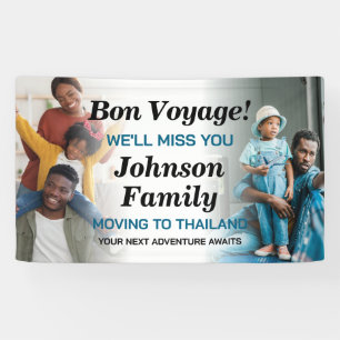 Bon Voyage Personalisierte Bewegung ins Ausland Banner