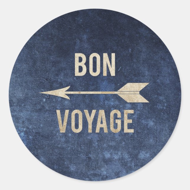 Bon Voyage Runder Aufkleber (Vorderseite)