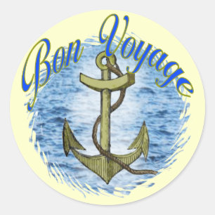 Bon Voyage Runder Aufkleber