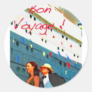 Bon Voyage Runder Aufkleber