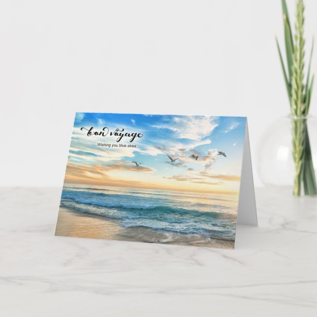 Bon Voyage Safe Reisen Sunset Beach Karte (Vorderseite)