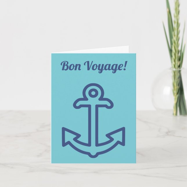 Bon Voyage Ship Anker Grußkarte Karte (Vorderseite)