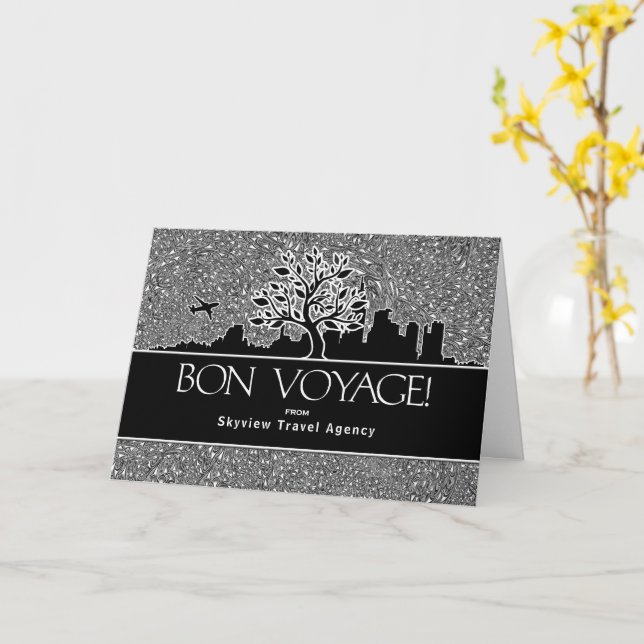 Bon Voyage Travel Agency Business Gruß Karte (Gelbe Blume)