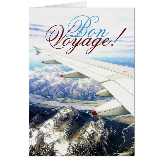 Bon Voyage Voyage Plan de neige Carte Modèle (Devant)