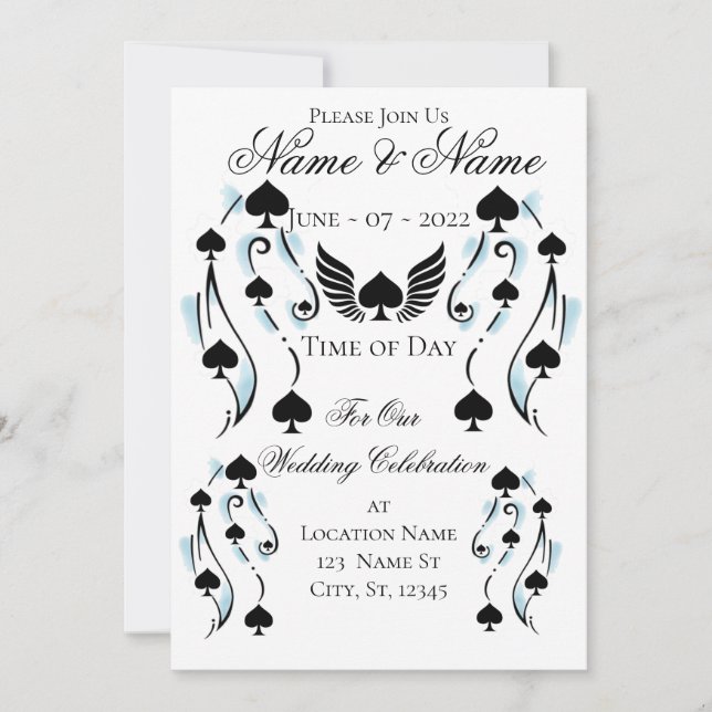 Bonafide Black Spades Tattoo Style Thunder_Cove Einladung (Vorderseite)