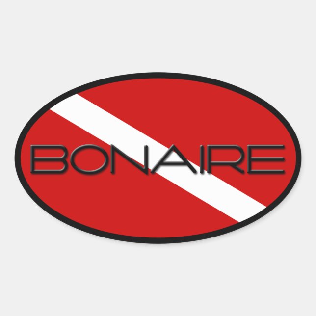 Bonaire Diver Down Ovaler Aufkleber (Vorderseite)