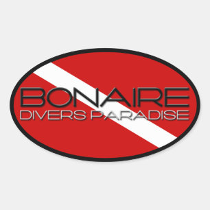 Bonaire Diver's Paradies Ovaler Aufkleber