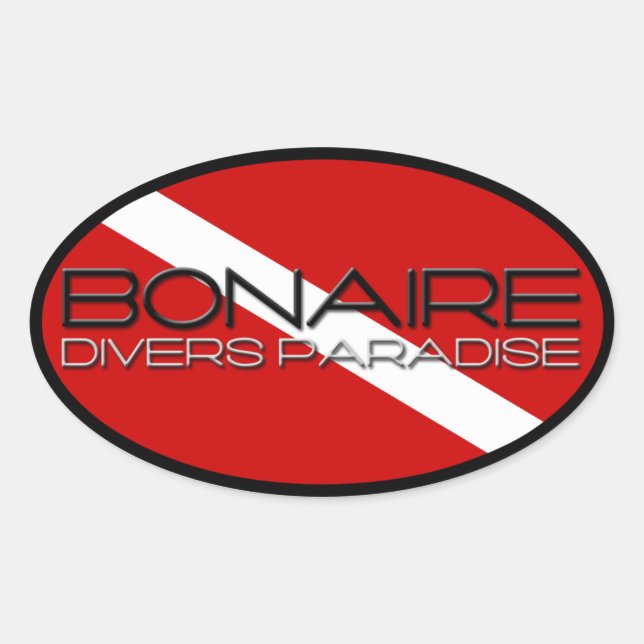 Bonaire Diver's Paradies Ovaler Aufkleber (Vorderseite)