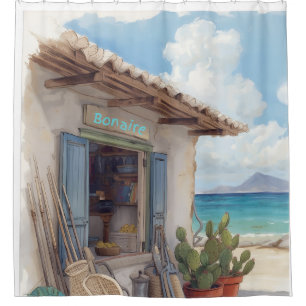 Bonaire-Fischhütte Duschvorhang