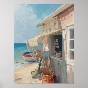 Bonaire Fischhütte Poster