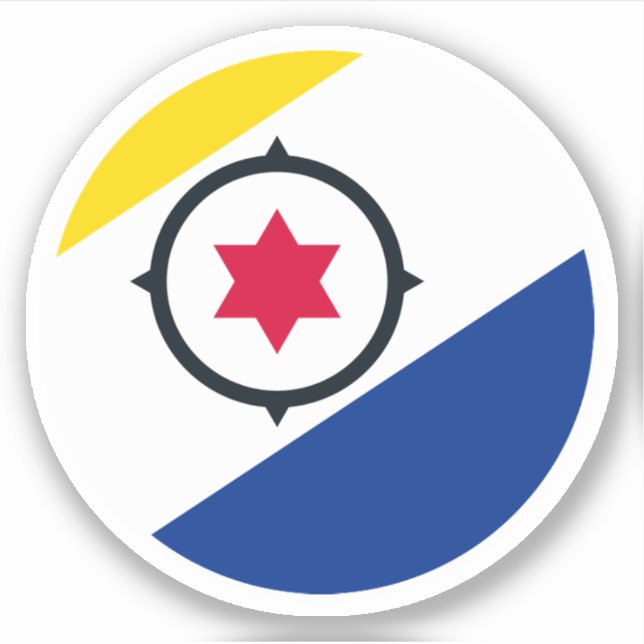 Bonaire Flag Round Sticker (Vorderseite)
