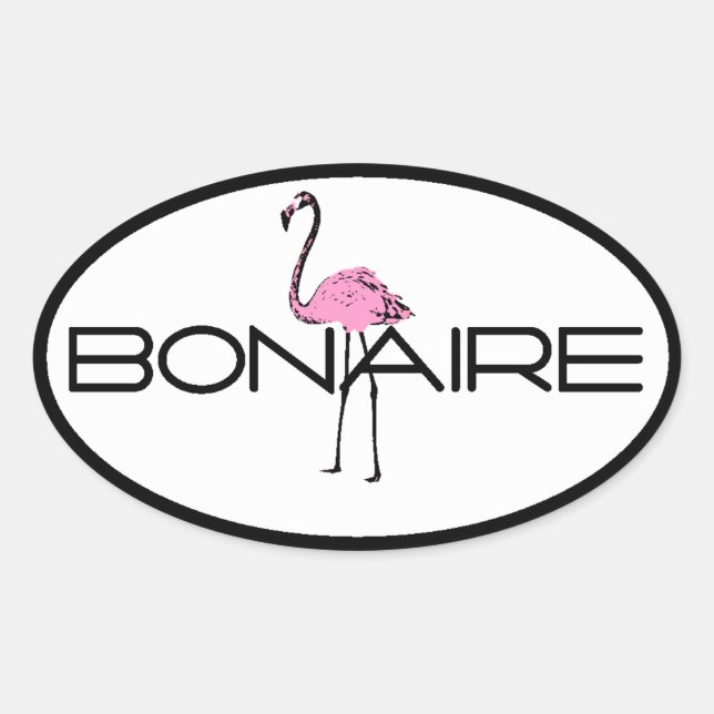 Bonaire Flamingo Ovaler Aufkleber (Vorderseite)