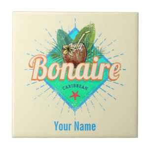 Bonaire Karibik Retro Urlaub Vintage Insel Fliese