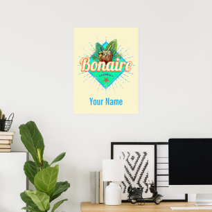 Bonaire Karibik Retro Urlaub Vintage Insel Poster
