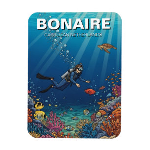 Bonaire Karibische Niederlande Taucher Tauchgang Magnet