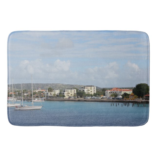 Bonaire Kralendijk Hafen Segelboote Badematte (Vorderseite)