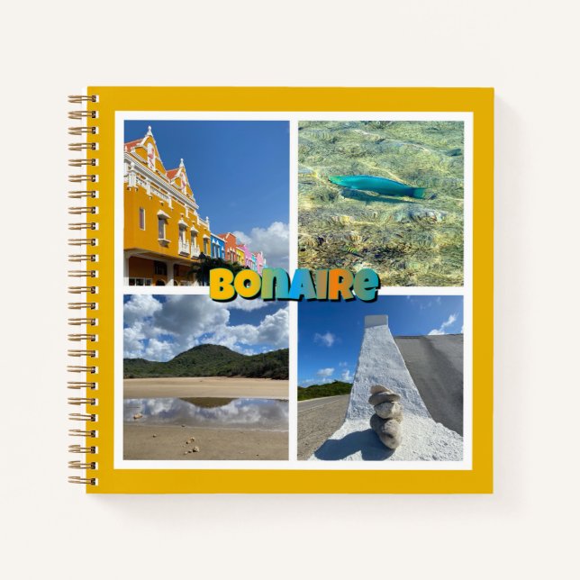 Bonaire Landschaftliche FotoCollage Notizbuch (Vorderseite)