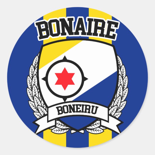 Bonaire Runder Aufkleber (Vorderseite)