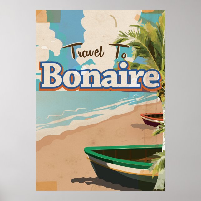 Bonaire Vintage Reise Poster Kunst. (Vorne)
