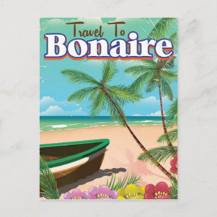 Bonaire Vintage Reise Poster Kunst. Postkarte