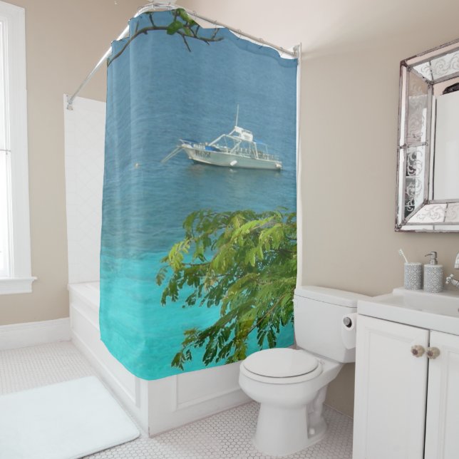 Bonaire Vue océan avec rideau de douche de bateau (En situation)