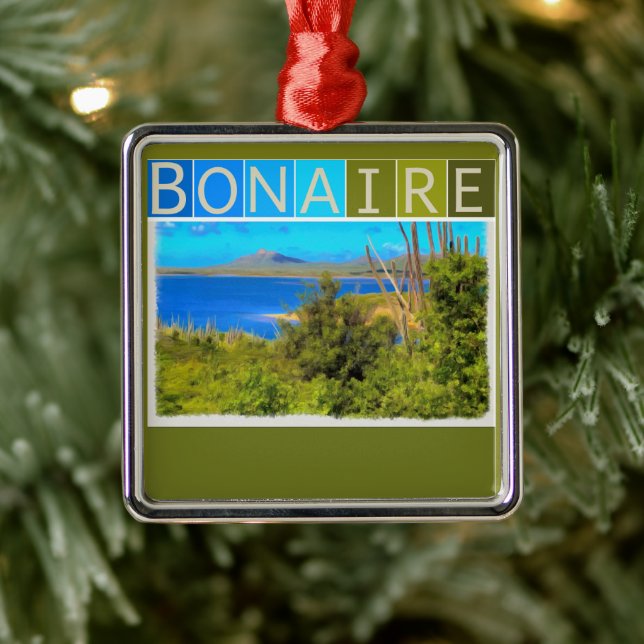 Bonaire Watercolor Ornament Aus Metall (Baum)