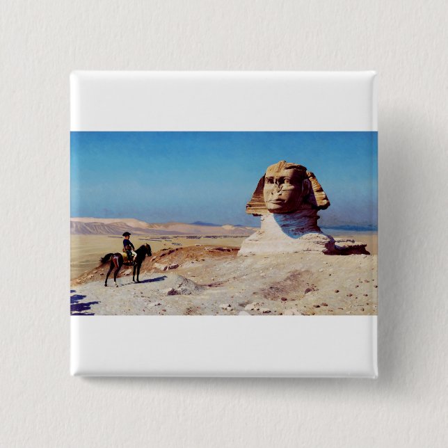 Bonaparte vor der Sphinx von Jean-Leon Gerome Button (Vorderseite)