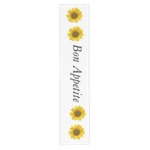 Bonappetitsonnenblume-Tabellenläufer Kurzer Tischläufer
