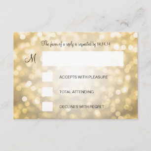 Bonbon 16 Geburtstag UAWG GoldGlitzer-Lichter RSVP Karte