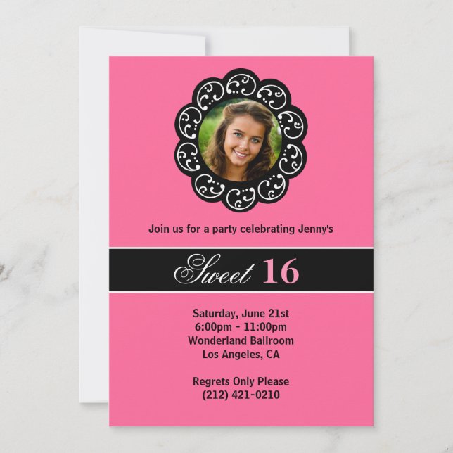 Bonbon 16 Geburtstags-Party Einladung (Vorderseite)