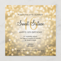 Bonbon 16 Geburtstags-Party-GoldGlitzer-Lichter