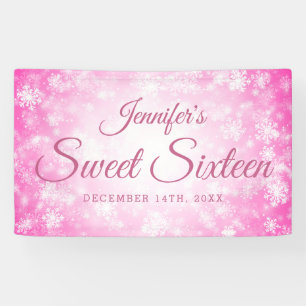 Bonbon 16 Geburtstags-willkommenes rosa Banner