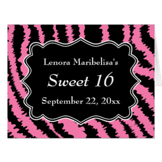 Bonbon 16 schwarzes und rosa Zebra-Muster